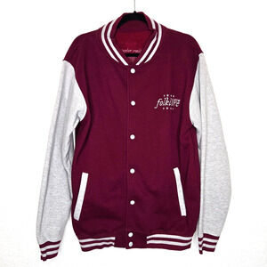 Maroon and Gray Women's Varsity Jacket